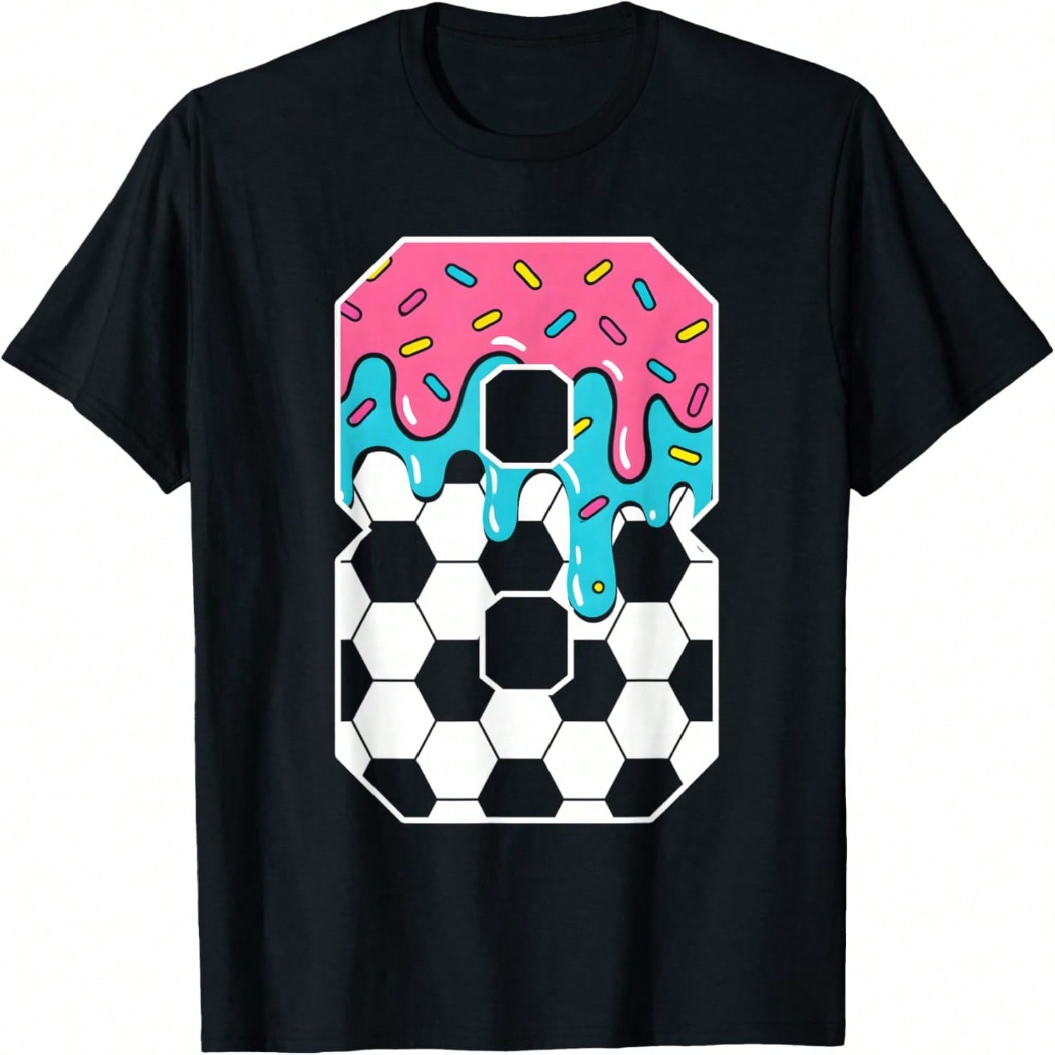 Soccer 8 Year Old Ice Cream Drip Youth 8th Birthday Boy 8 T-Shirt S разноцветный