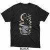 Black Gothic Cat Moon Tombstone Gravestone Dark Academia T-Shirt