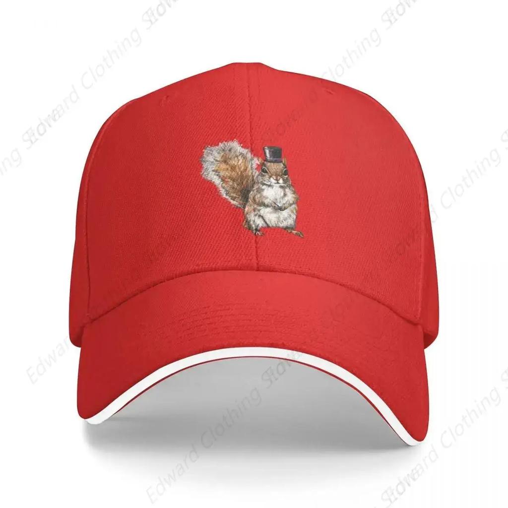 Squirrel In a Top Hat - Cute Furry Animals Baseball Cap Derby Hat Black Beach Outing Women's Golf Wear Men's