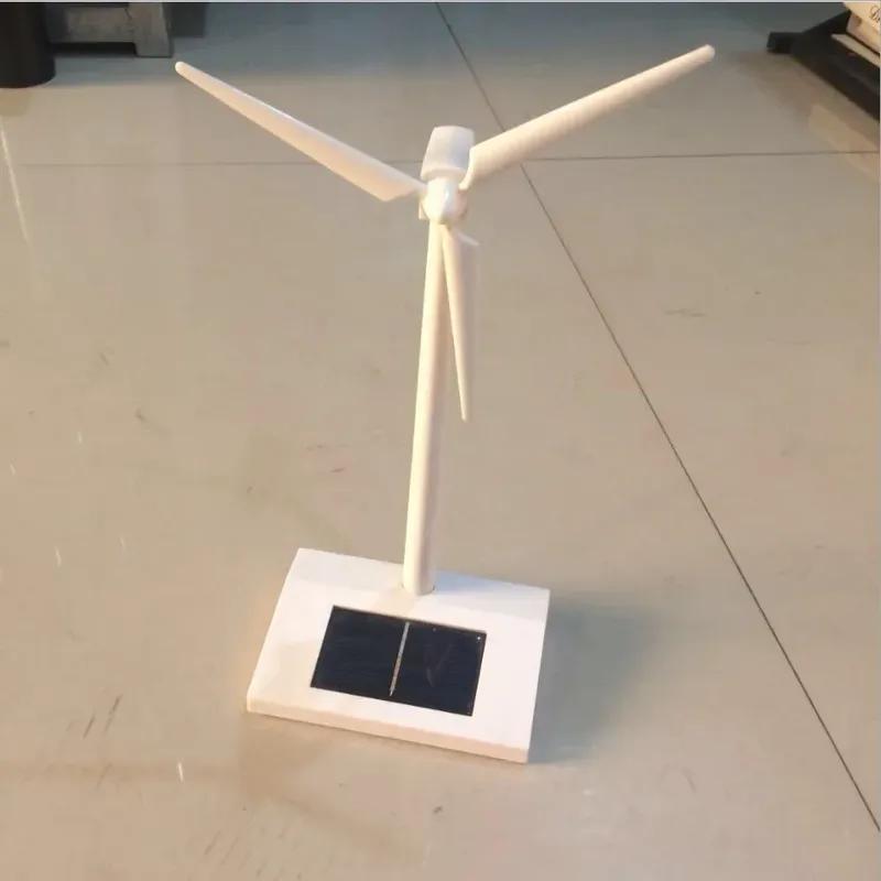 Solar Powered Windmill Model DIY Building Kit Kids Educational Electronic Toy Farm Decor