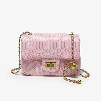 Neue trendige kleine Umhängetasche mit Schlangenmuster für Damen, hochwertige PU-Lederklappe, Schultertaschen, klassische Damen-Kettenhandtaschen