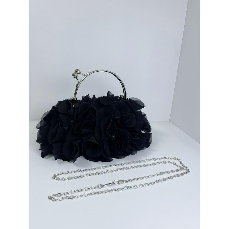 New temperament lady flower lady dinner handbag wedding banquet cheongsam with clutch bag summer чёрный