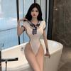 Sailor school sexy open exposed belly bow tie high school naughty combination one size [YAISHN] suit, swimsuit, cosplay, chest, button, exposed,