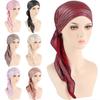 Elastic Cotton Women's Beanie Cap Soft Lady's Muslim Hijab Headscarf Turbantes Caps  Muslim Women