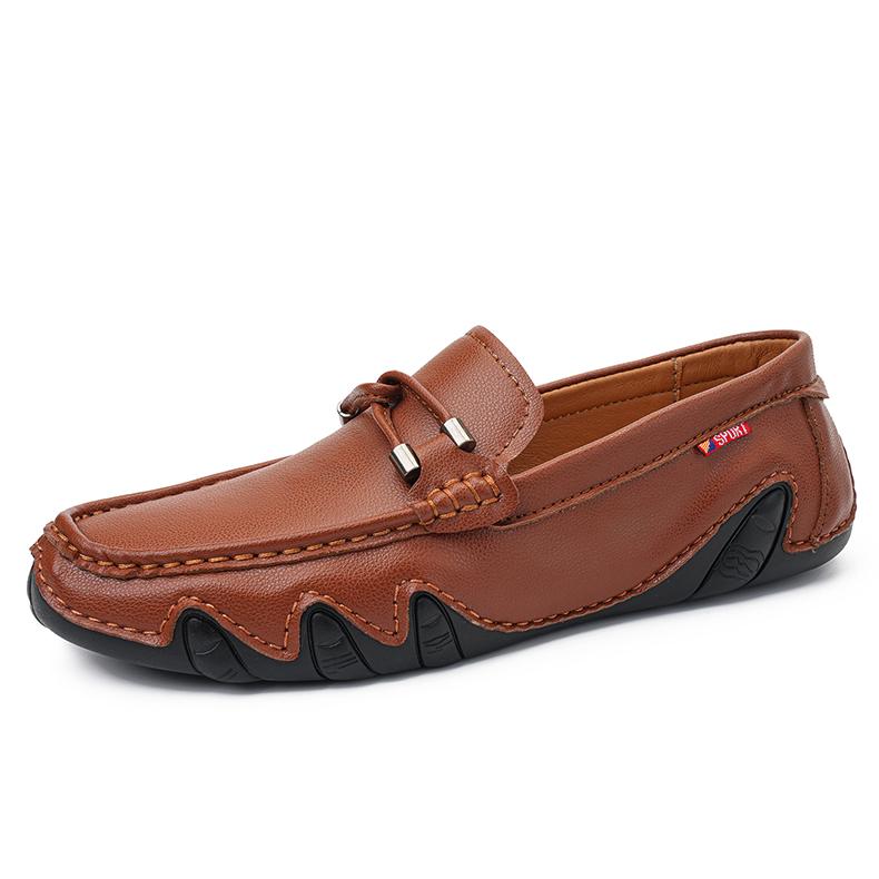 

Модная кожаная мужская повседневная обувь, люксовый бренд 2024 года, мужские мокасины, дышащие черные туфли для вождения, туфли больших размеров 48 коричневый