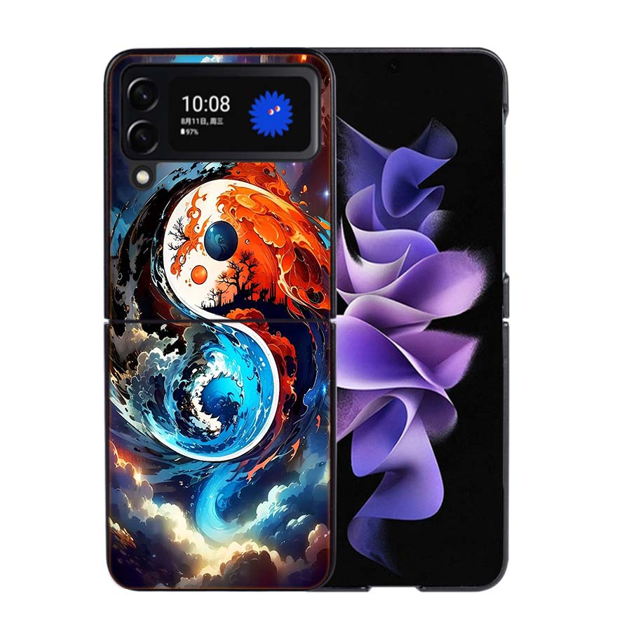 Balance of Elements The Eternal Yin-Yang Phone Case For Samsung Z Flip 7 6 5G Galaxy Z Flip4 Z Flip5 Z Flip3 Coque Black Hard PC
