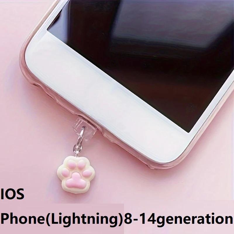 Cute Claw Diamond Phone Dust Plug Phone Accessory Pendant Decoration for IPhone Type-C Charging Interface SJFCS03