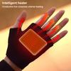 USB Heated Gloves for Women Men Rechargeable Fingerless Gloves with Display Temperature Control Winter Mitten Hand Warmer