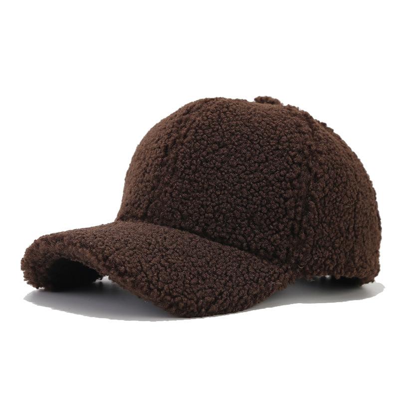 Podzimní Nový Jehněčí Kašmírový Teplý Baseballová Čepice Zimní Sluneční Čepice Jednobarevná Dámská Dospívající Medvídkový Sametová Snapback Čepice Hip Hop Rybářská Čepice