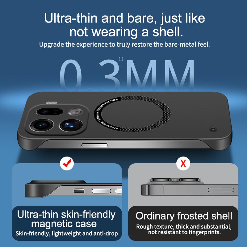 Frameless Magnetic For Magsafe Slim Case For OPPO Find X9 Pro FindX9Pro 5G Wireless Charging Hard Back Cover