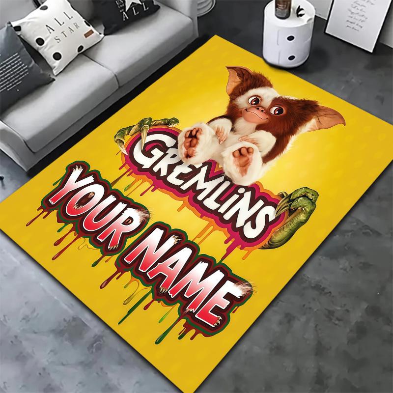 Gremlins Gizmo Custom Name Carpet Rug For Living Room Bedroom Home Sofa Decoration Kids Play Nonslip Floor Mat