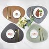 Nordic Cowhide Teardrop Leather Placemat, Double-Sided, Non-Slip PU Heat Insulation for Dining Tables