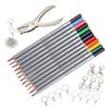 Keychain Craft Set Complete DIY Keychain Tools with Colored Pencils Hole Punch for DIY Craft Toys Gifts