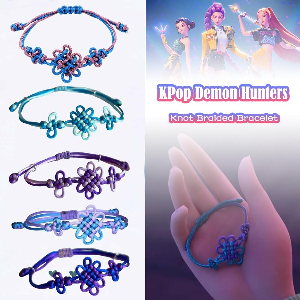 KPop Demon Hunters Rumi Cosplay Accessories Chinese Knot Braided Bracelet HUNTR/X Idol Mira Zoey Friendship Bracelet Fans Gift