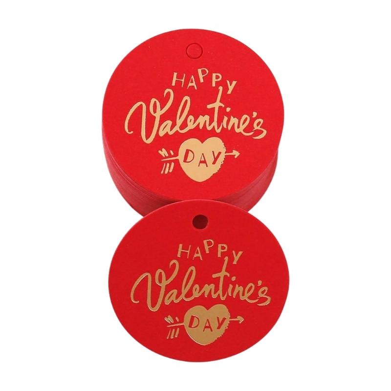 

100 Pieces Valentine s Day Hanging Pendant Heart/Round Shaped Paper Labels for Gift Packaging Love Message Cards