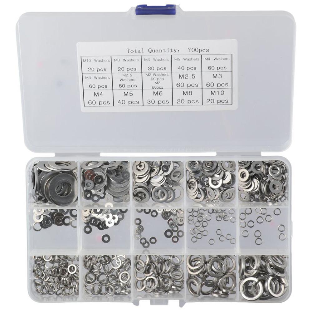 

700pcs 8 Sizes Flat Washer Spring washer Home, & Industrial Usage