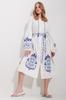 Women's Hijab Dress New Season Fashion Black Magnetic Collar Belted Double Slit Linen Dress