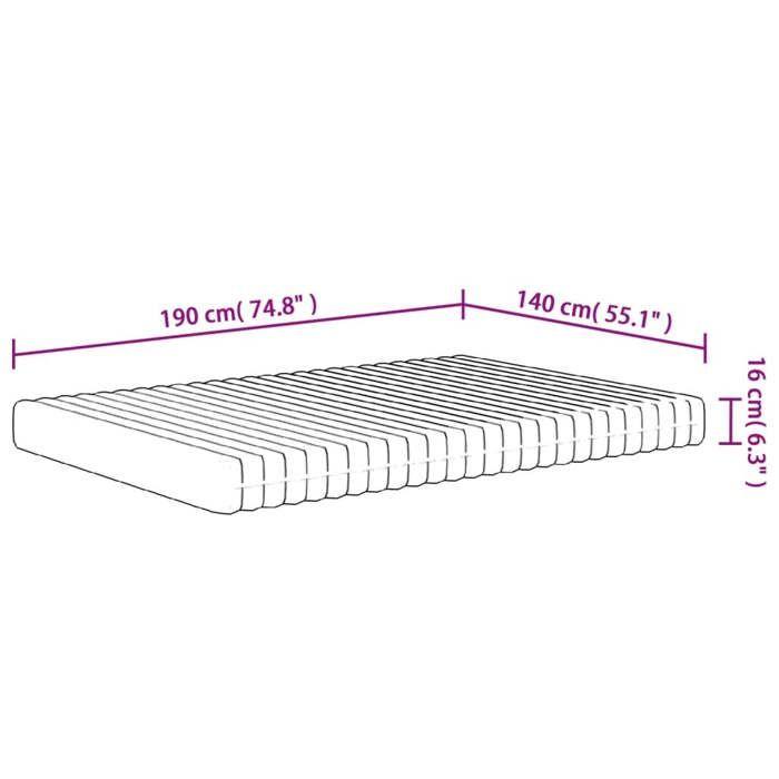 VidaXL Matelas en mousse moyennement doux 140x190 cm 373049