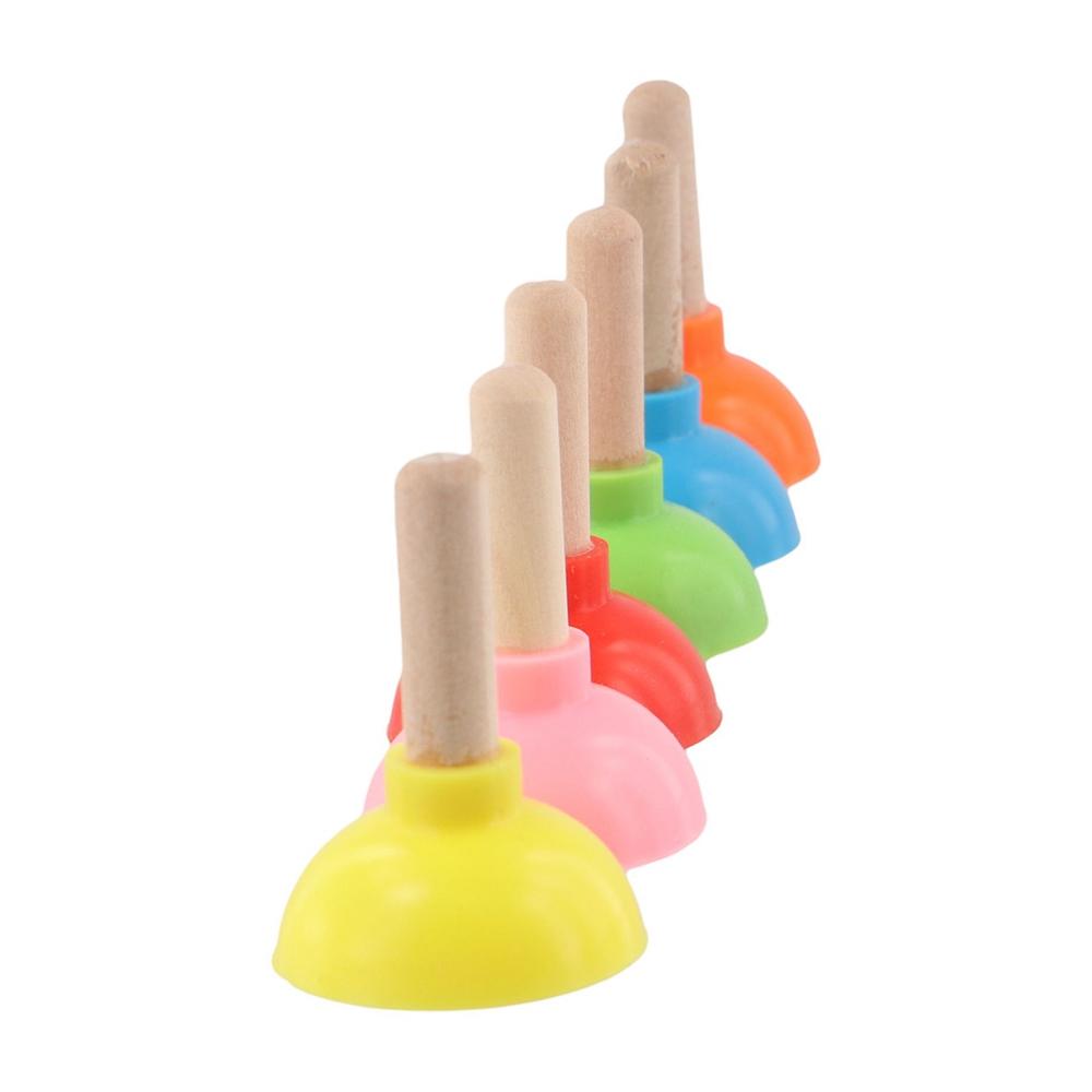 Mini Tiny Plunger Magic Close-Up Toilet Sucker Stand Toilet Shape Phone Holder  For Card