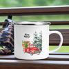 Farm Fresh Christmas Tree Priented Coffee Mug Enamel Handle Hot Cocoa Chocolate Cup Farmhouse Banquet Mugs XmasEve Gift for Kids