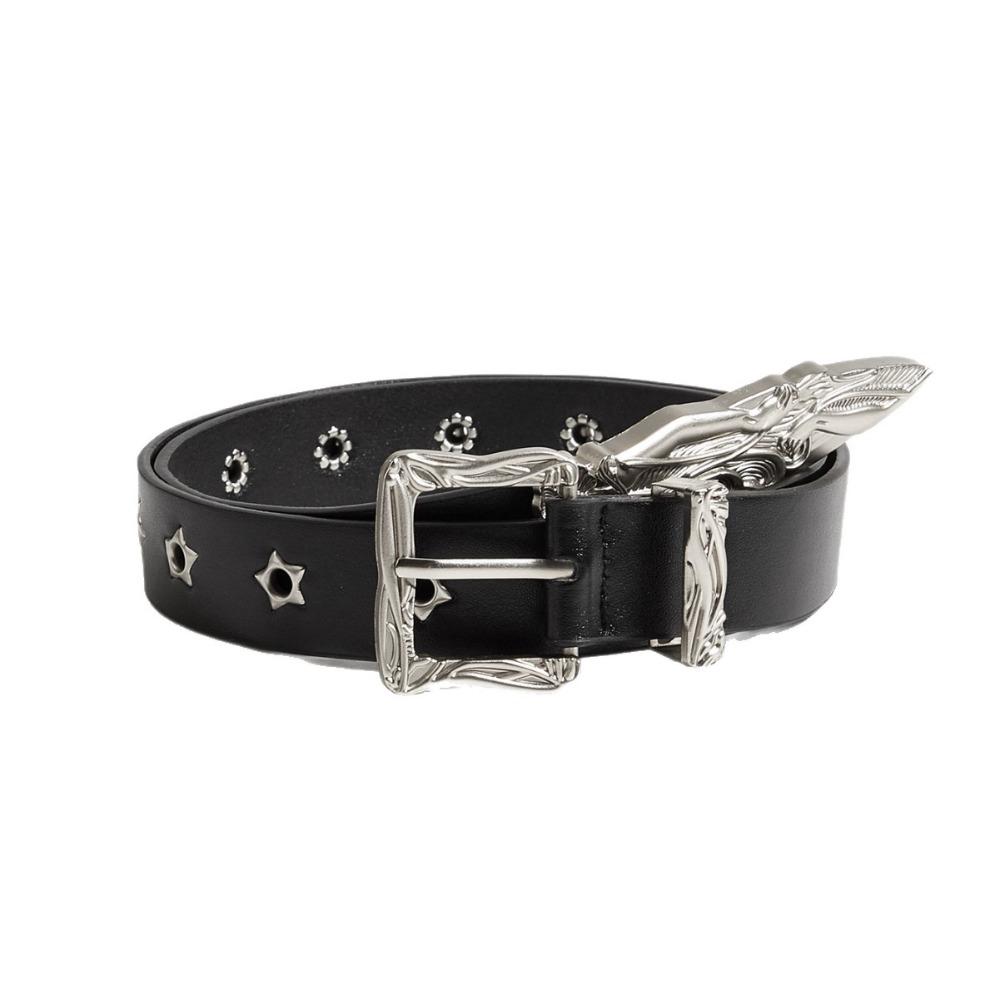 

Punk Rivet Belt Y2K Nightclub Rock Style Belt Trend Jeans Belt Fashion Decoration чёрный