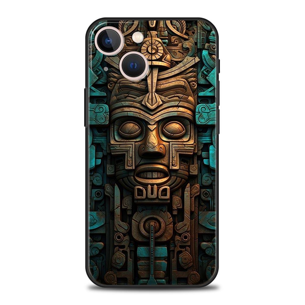 Vintage Totem Painting Phone Case Cover for iPhone 17 16 15 14 13 12 Pro Max 11 Pro Max 17 AIR Plus Shockproof Soft TPU Shell