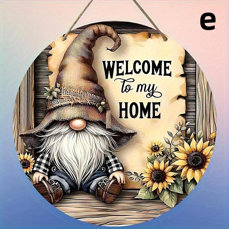 

Винтажная деревянная приветственная табличка Круглая рустикальная подвеска на дверь Креативное украшение для дома Орнамент для прихожей в американском стиле e