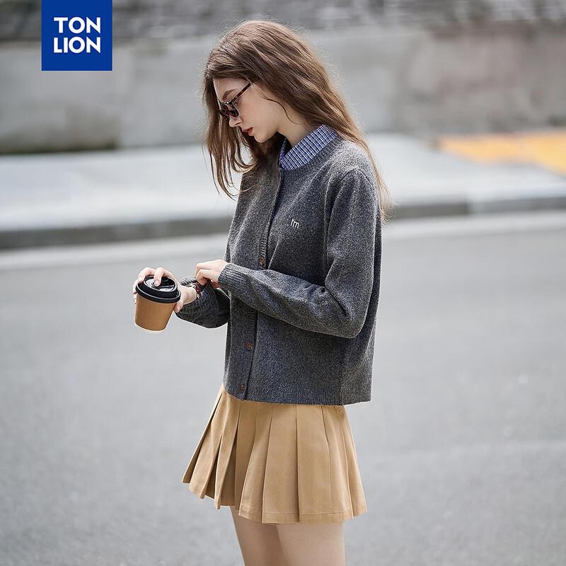 

Женский кардиган TonLion на осень/зиму 2025 года, однотонный, с круглым вырезом M