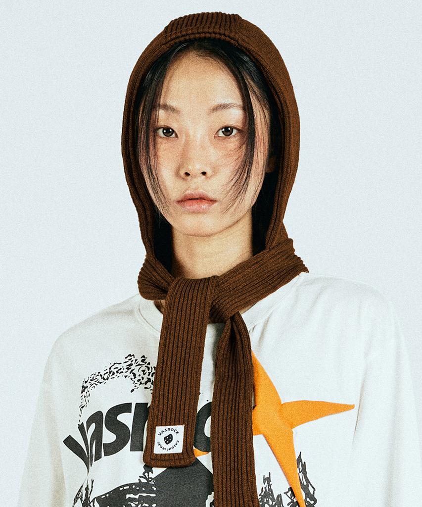 VASROCK Churros Knit Scarf Balaclava Brown