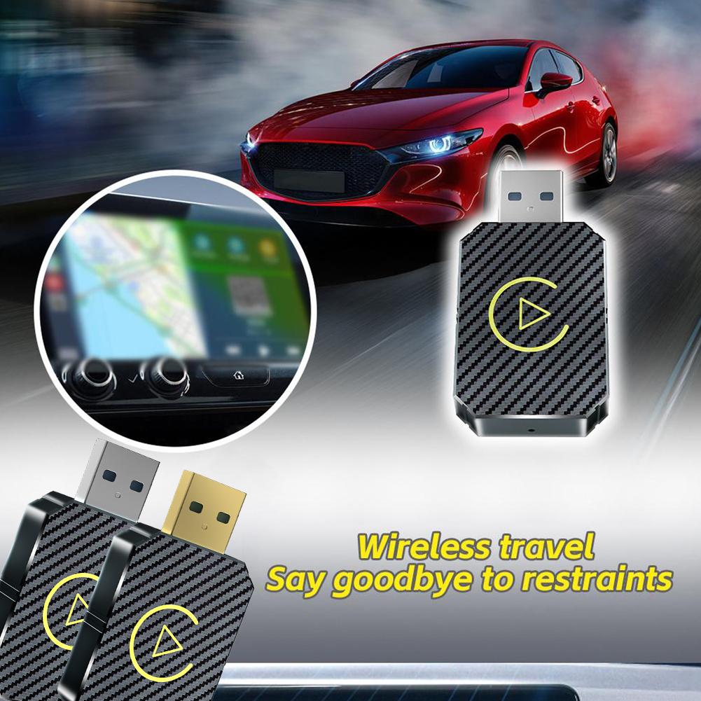 2-in-1Car Wireless Adapter For Carplay & Android Auto USB Plug Bluetooth 5.0 Wired To Wireless Mini Box Car Accessories 1PCS