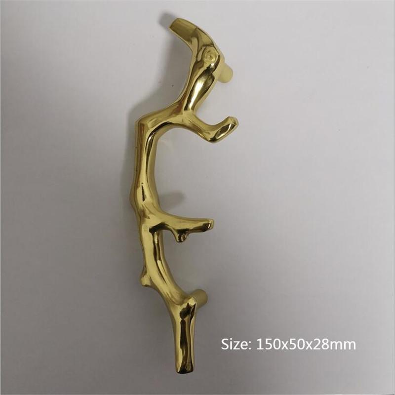 

1 шт. Ручки в форме ветки дерева Цельная латунь Расширение Дверца шкафа Шкафчики Книжные полки Ручка Современный дизайн Ручки для мебели Сделай сам