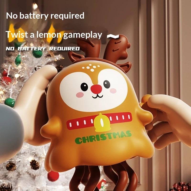 Christmas Wind Up Toys Creative Magic Twisting Dancing Santa Elk Prank Toys for Kids Xmas Classroom Rewards Prizes Gifts