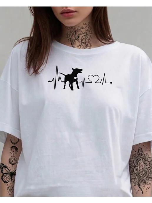 Bull Terrier dog breed print T-shirt for summer L