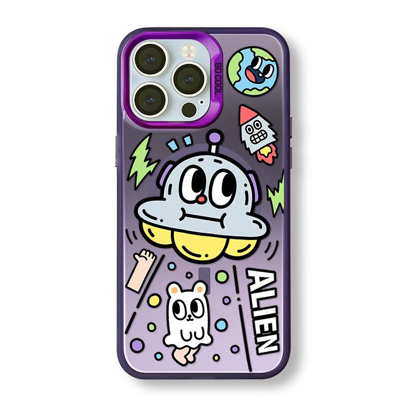 

Zhitai iPhone 16 Pro Magnetic Frosted Laser Case for 14/15 Pro Max, Fits 13/12, with Mobile Phone Holder. iPhone 16 Pro Max