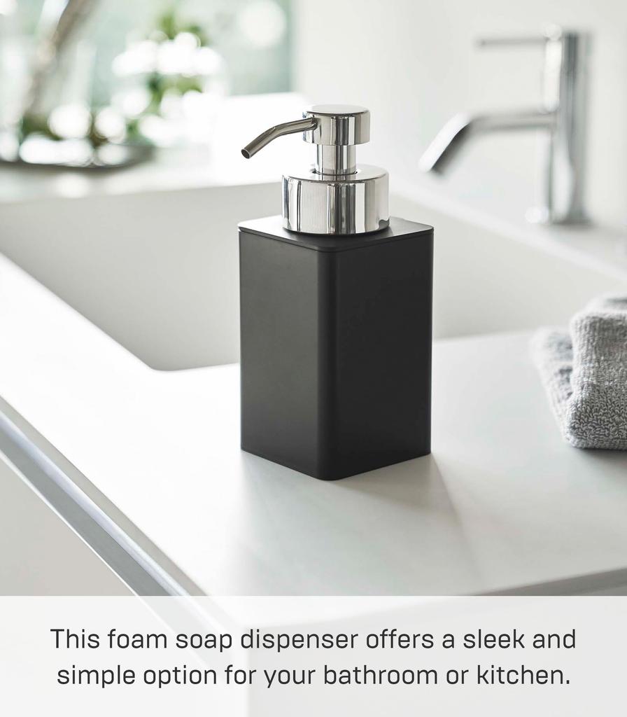 Yamazaki Jitsugyo Refill Dispenser Foam Type Black Tower Foam Type Detergent Dedicated Easy To Clean 5208 Approx. W7XD9.5XH17cm