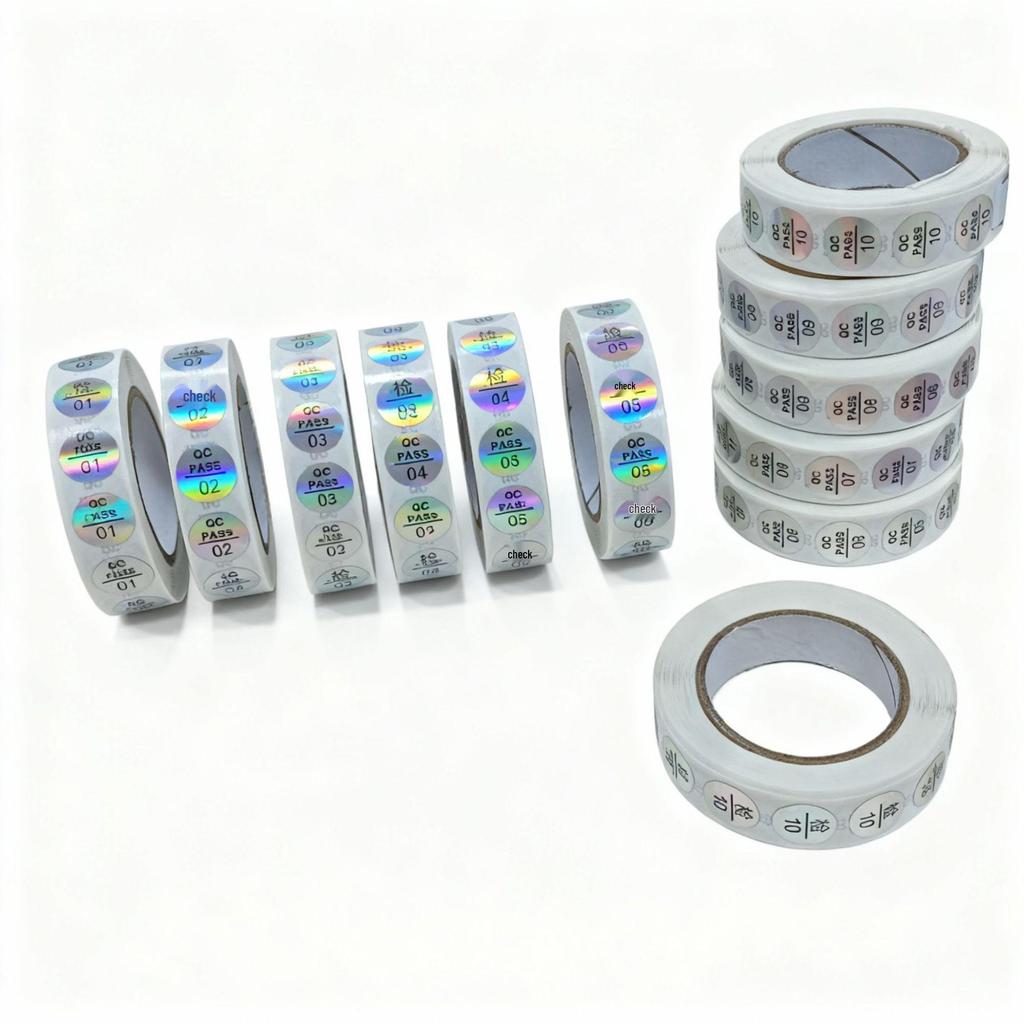 Transparent Self-Adhesive QC Pass Label - Round Laser Quality Inspection Sticker