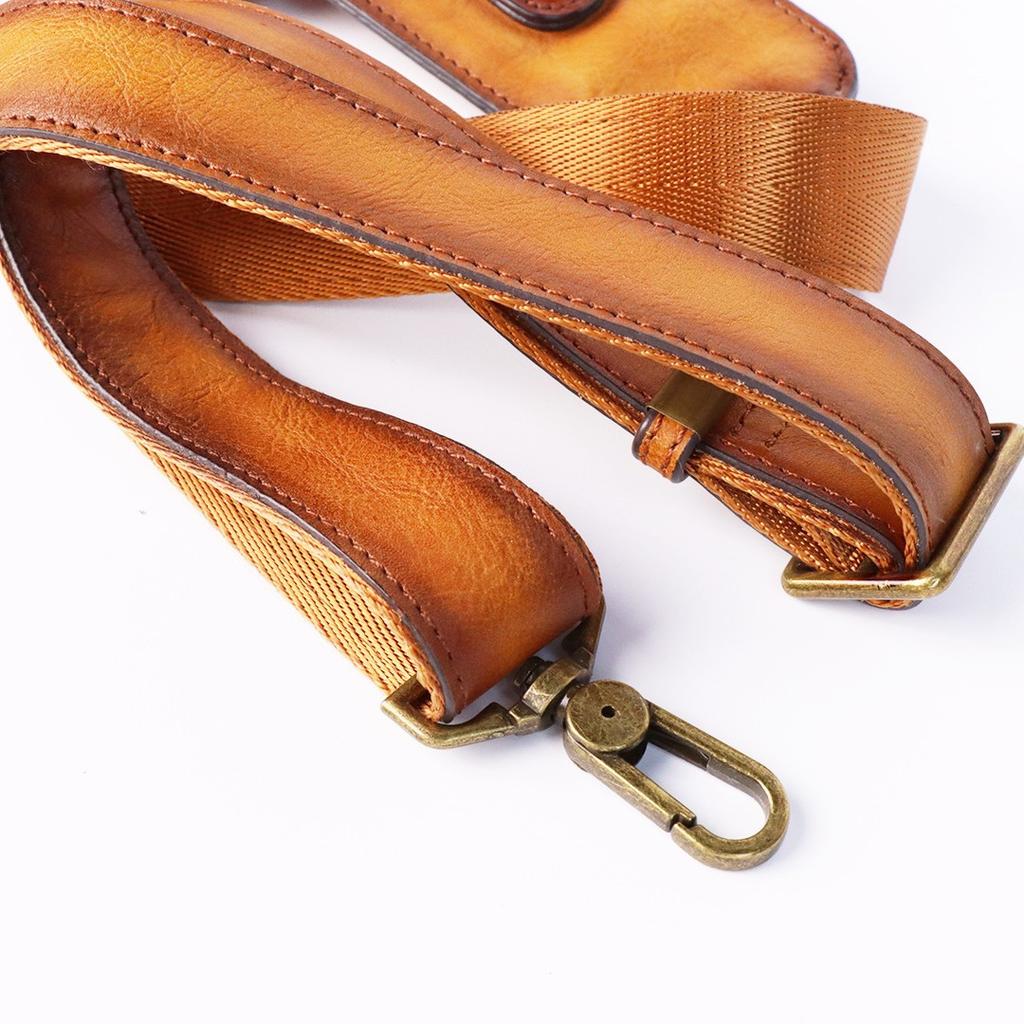 Fashionable Top Layer Cowhide Crossbody Bag, Men's Casual Chest Bag, Leather Trendy Shoulder Bag, Men's Backpack