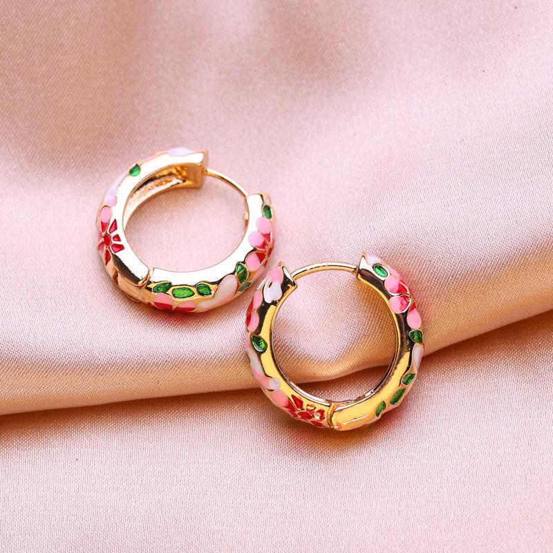 KNIKOO Boucles d'oreilles à Clip rond pour femmes, bijoux à fleurs à la mode, cadeaux de fête de mariage