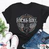 Retro Rock and Roll Shirt Vintage Guitar Aesthetic Music Te