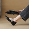 The Inner Height of the Pointed Tip Increases. Mary Jane Single Shoes Are New In Autumn with Soft Leather and Shallow Mouth Temperament.