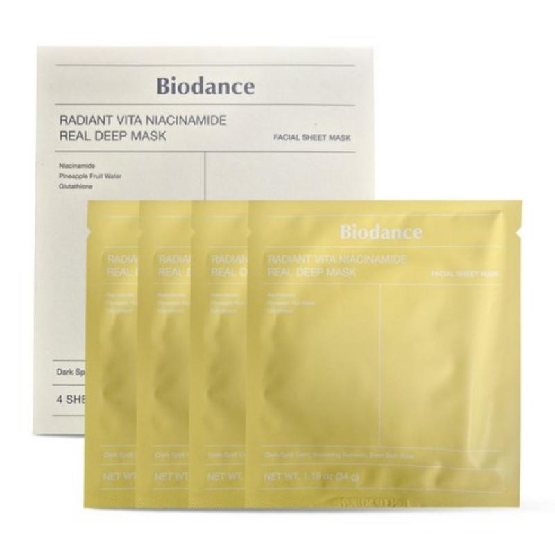 Biodance Radiant Vita Niacinamide Real Deep Mask 34g* 4 EA