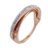 Trendy Titanium Steel Ring for Women with Diamond Roman 18k Rose Gold Plated Fashion Jewelry