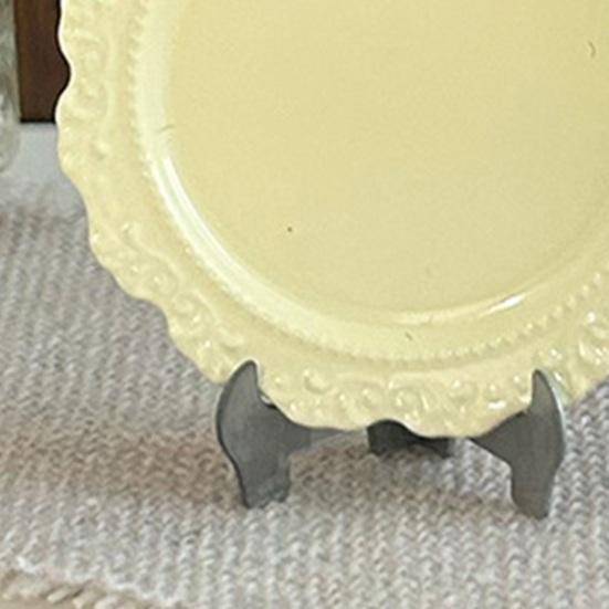 3 Pcs 1/6 1/12 Scale Miniature Dish Plates Alloy Dollhouse Kitchen Accessories Vintage Tiny Tableware for DIY Crafts Pretend Play