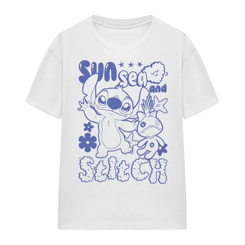 

Lilo And Stitch Sun Sea And Stitch Womens 100% Cotton T-shirt Mens Tees Top S-2XL, White M