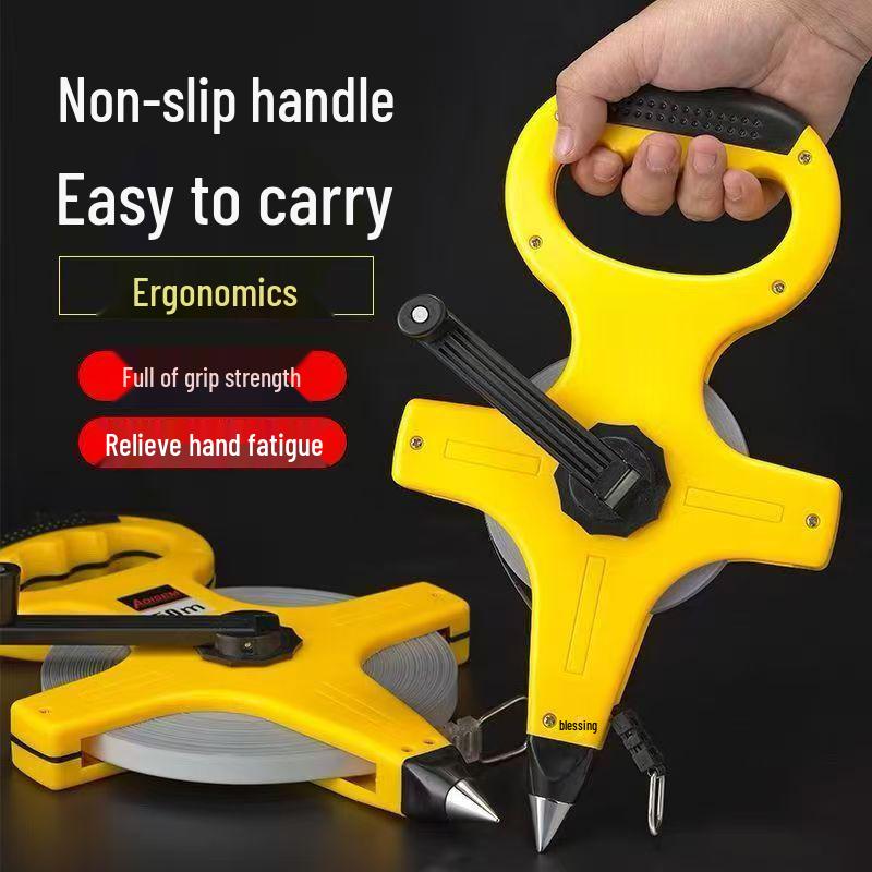 Steel Frame Measuring Tape - 30m, 50m, 100m - Engineering Precision, Hand Crank Ruler