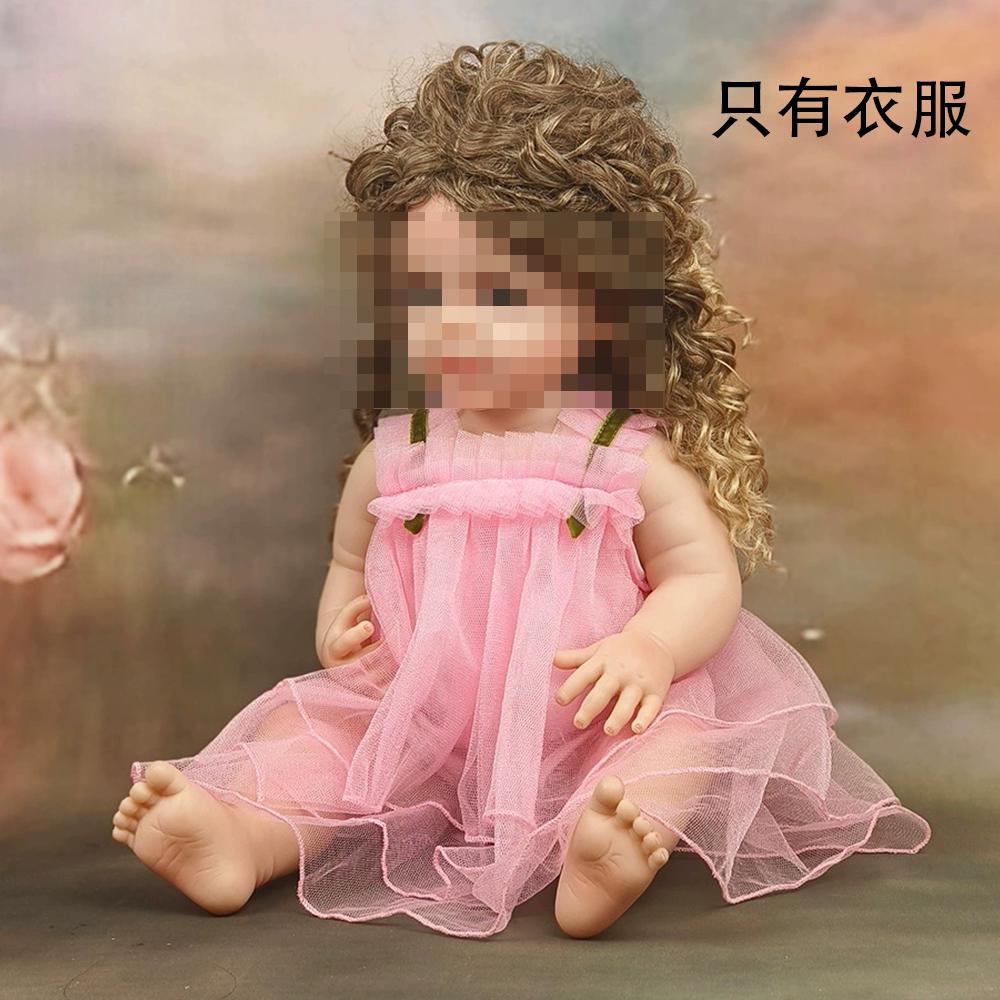 Reborn Doll Clothes ,22 Inches Baby Doll Dress Yellow Plaid Skirt+Hairband Outfit Clothes Suit For 55cm Reborn Girl Doll Accessories Toy
