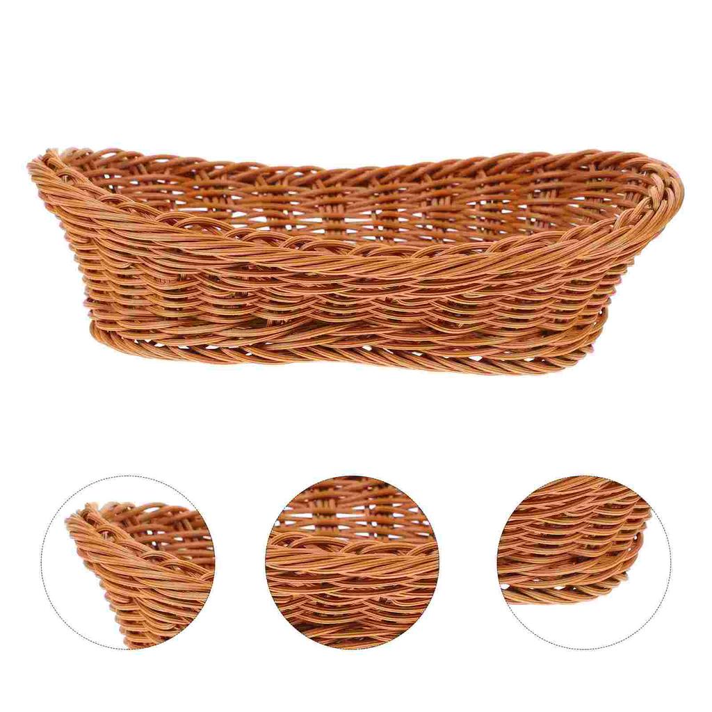 Woven Basket Household Fruit Container Storage Party Fruits Dessert Convenient Bread