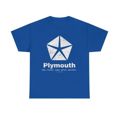 Plymouth Automobile Car Manufactuer White Logo T-shirt