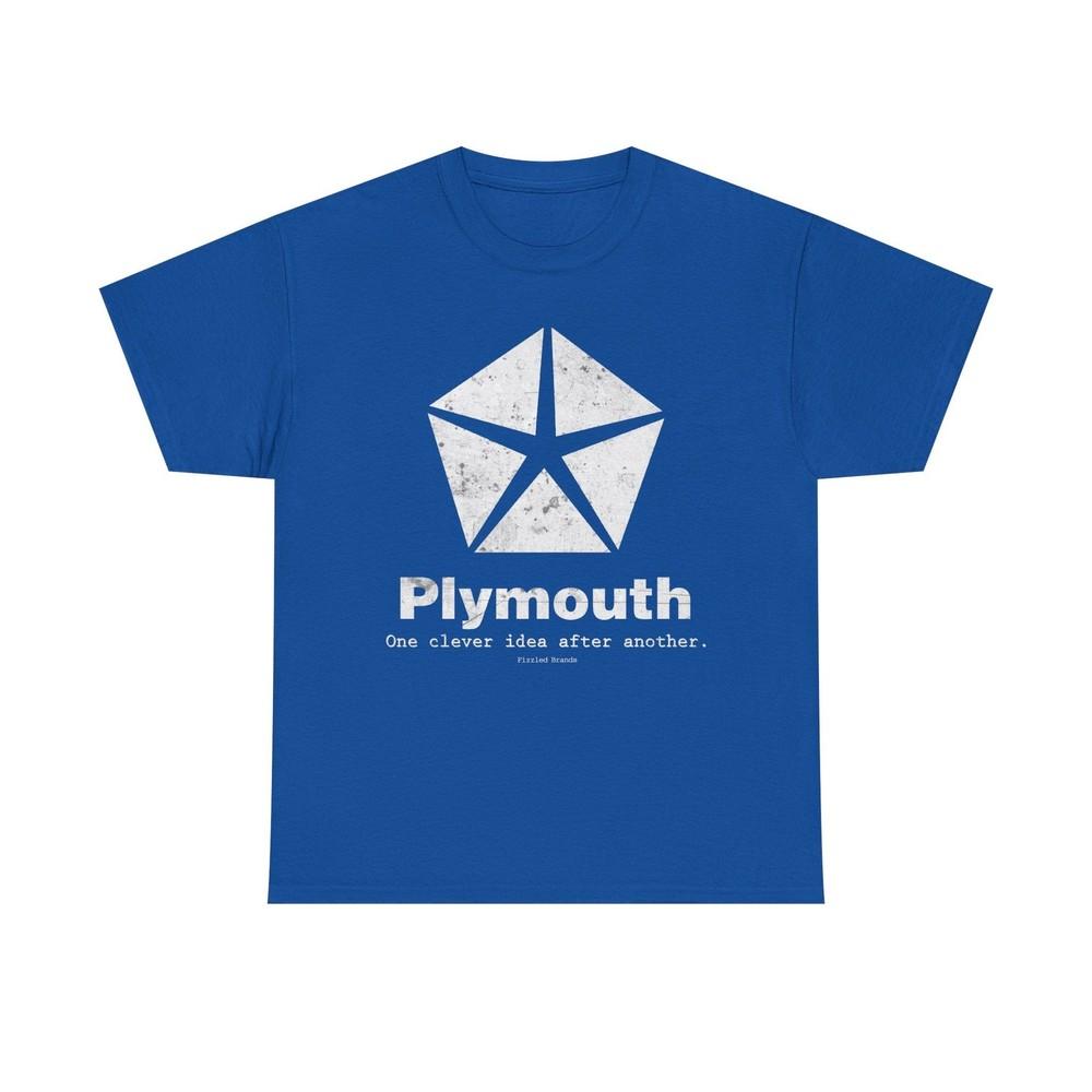 

Plymouth Automobile Car Manufactuer White Logo T-shirt L
