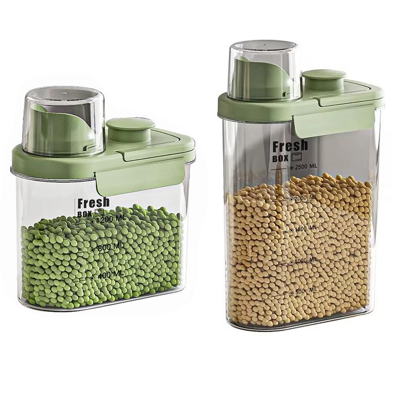 Tragbare, versiegelte Vorratsbehälter sind kleine Haushaltsbehälter zur Aufbewahrung von Lebensmitteln, wie Reis, Sojabohnen und anderen Artikeln.